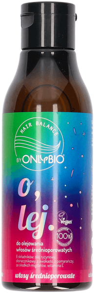 OnlyBio Hair Balance Vegan Oil for Medium Porosity Hair with Castor Oil 150ml