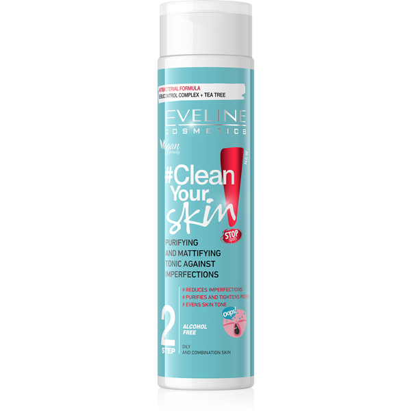 Eveline Clean Your Skin Cleansing-Matting Toner against Imperfections 225ml