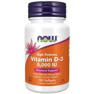 Now Foods Vitamin D-3 5000 IU Supports Immunity Muscles & Brain Function 120 Softgels