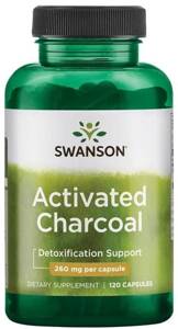 Swanson Activated Charcoal 260mg Supports Digestive System 120 Capsules