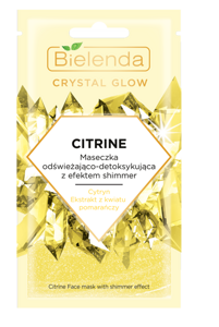 Bielenda Crystal Glow Citrine Face Mask Refreshing and Detoxifying with Shimmer Effect 8g
