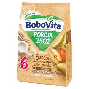 BoboVita Cereal Portion Milk Porridge 3 Cereals Cereal-Oat Apple Pear for Babies after 6 Months 210g