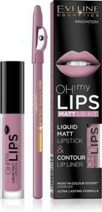 Eveline Oh My Lips Liquid Lipstick and Crayon Lip Makeup no 03 Rose Nude 1 pc.