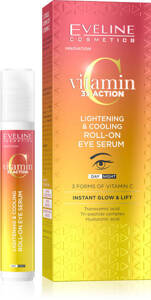 Eveline Vitamin C 3x Action Brightening and Cooling Eye Serum in Roll-On for Day and Night 15ml