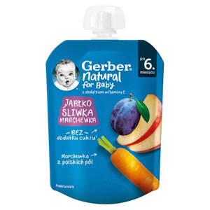 Gerber Dessert Apple Plum Carrot for Babies after 6 Months of Life 80g