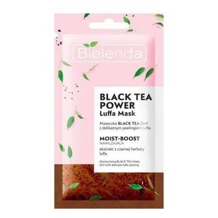 Bielenda Black Tea Power Moist-Boost Face Mask 2in1 with Luffa Peeling 8g