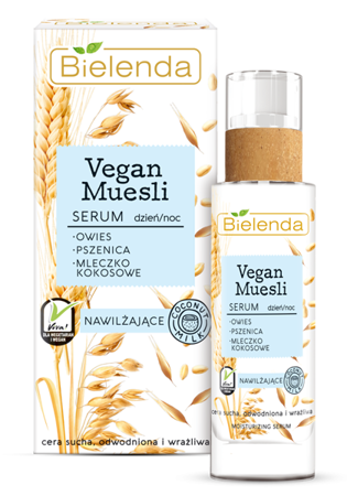 Bielenda Vegan Muesli Moisturizing Serum Wheat Oats Coconut Milk 30ml