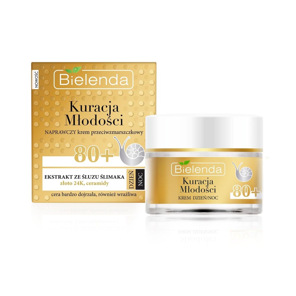 Bielenda Youth Therapy Repairing Anti-Wrinkle Cream 80+ for Very Mature and Sensitive Skin Day and Night 50ml