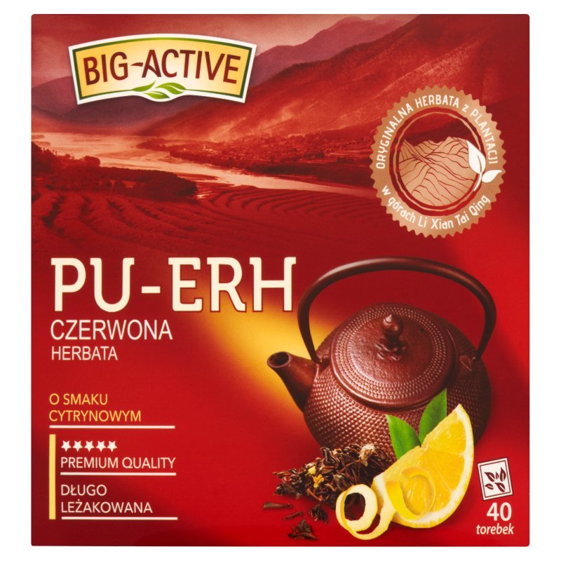 Big-Active Pu-Erh Ecological and Organic Lemon Flavored Red Tea 40x1.8g
