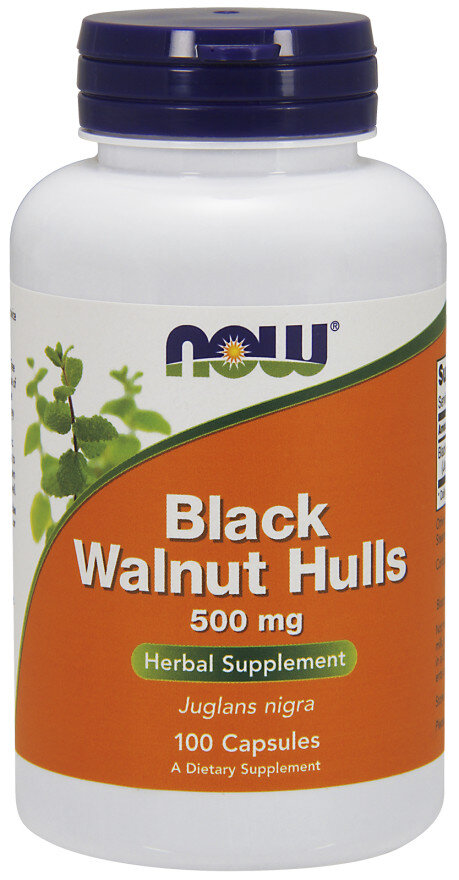 Black Walnut Hulls, 500mg - 100 caps