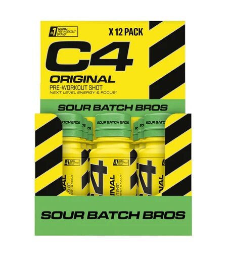 C4 Original Pre-Workout Shot, Sour Batch Bros - 12 x 60 ml.