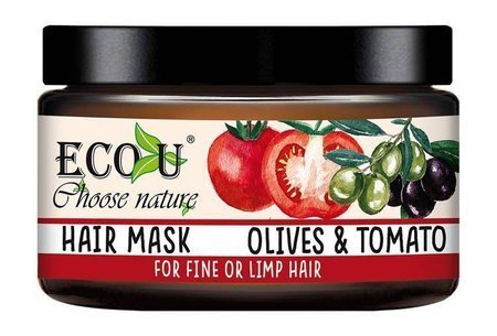 Eco U Tomato and Olive Moisturizing Hair Mask for Fine or Limp Hair 250ml