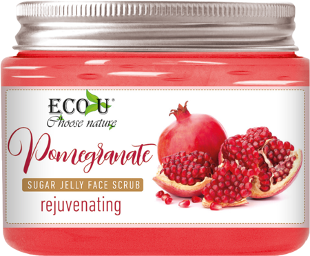 EcoU Pomegranate Sugar Jelly Face Scrub Rejuvenating 140g