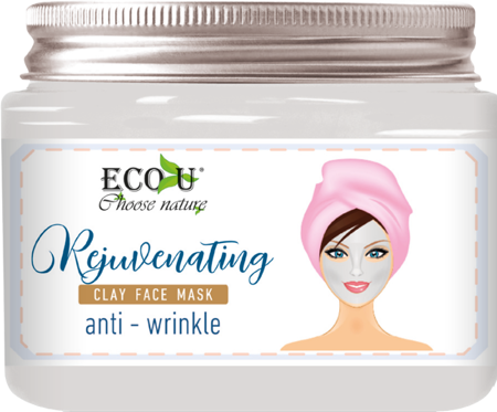 EcoU Rejuvenating White Clay Face Mask Anti-Wrinkle with Natural Ingredients 150ml