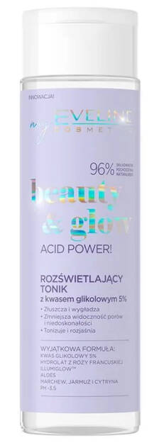 Eveline Beauty & Glow Acid Power! Illuminating Tonic with Glycolic Acid 5% for All Skin Types 200ml