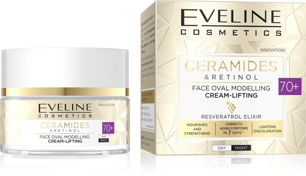 Eveline Ceramides & Retinol Face Oval Modeling Lifting Cream 70+ 50ml
