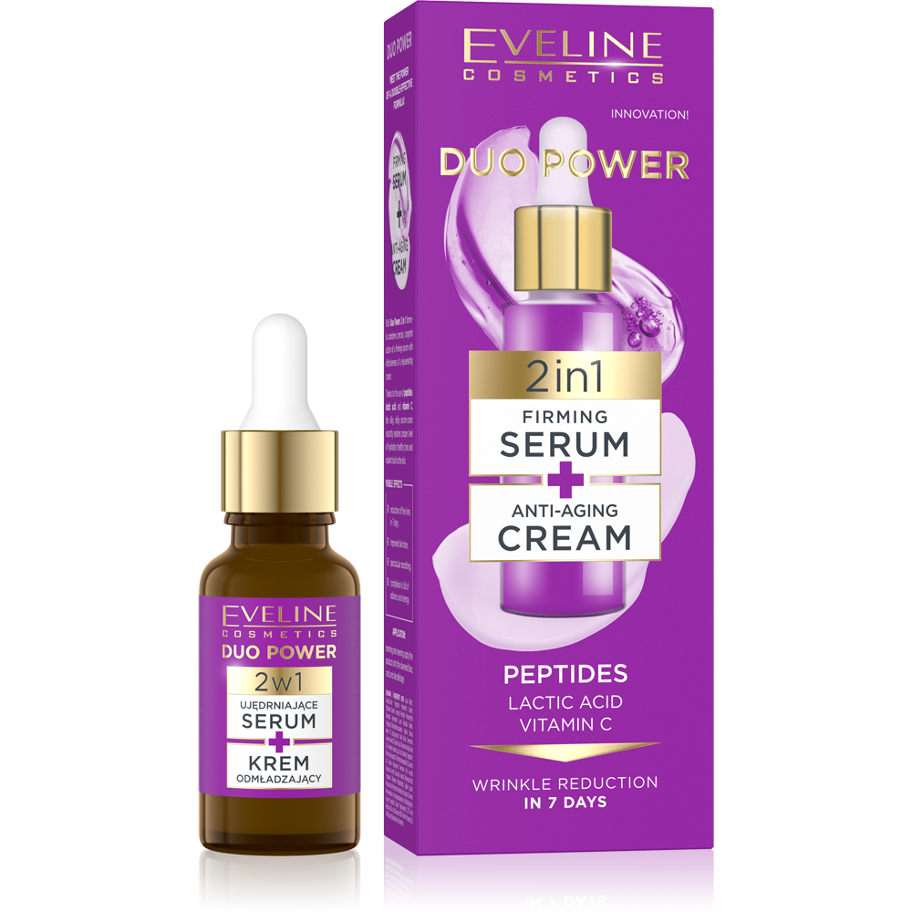 Eveline Duo Power 2in1 Firming Serum + Anti-Wrinkle Cream 18ml