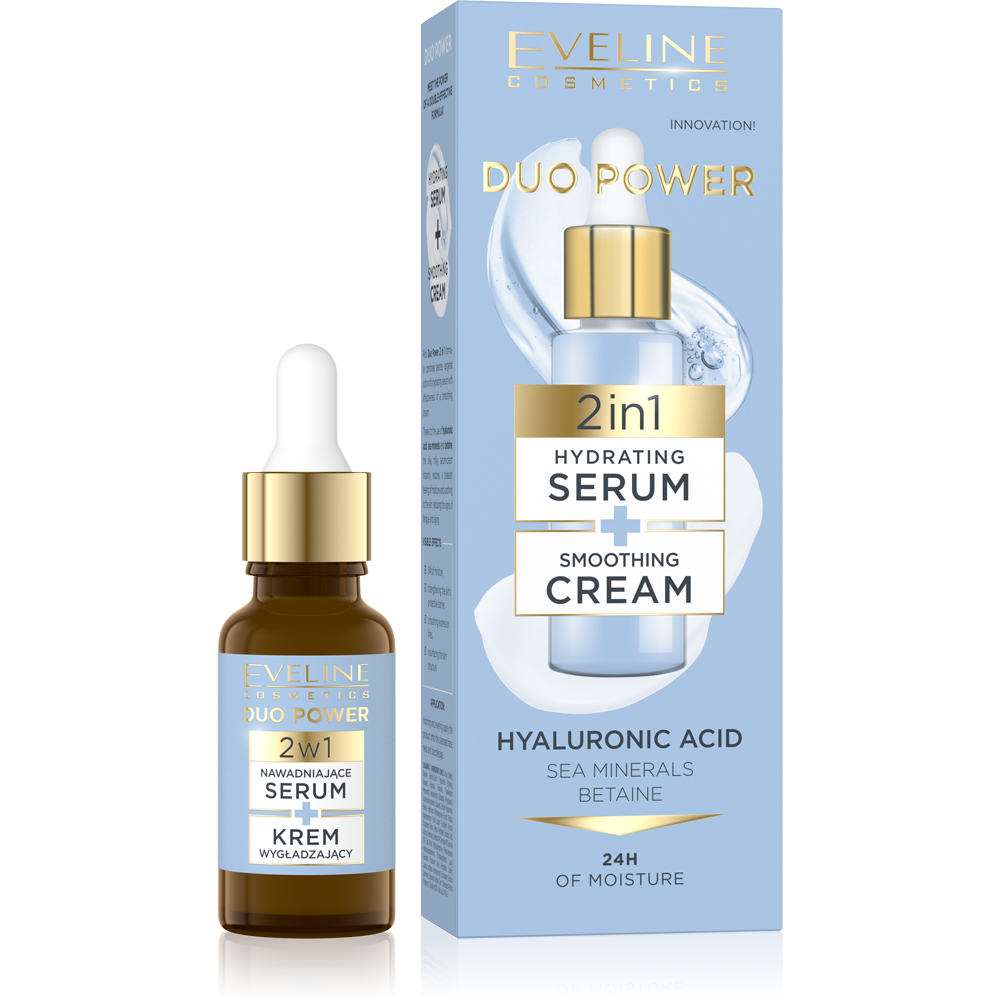 Eveline Duo Power 2in1 Moisturizing Serum and Smoothing Cream 18ml