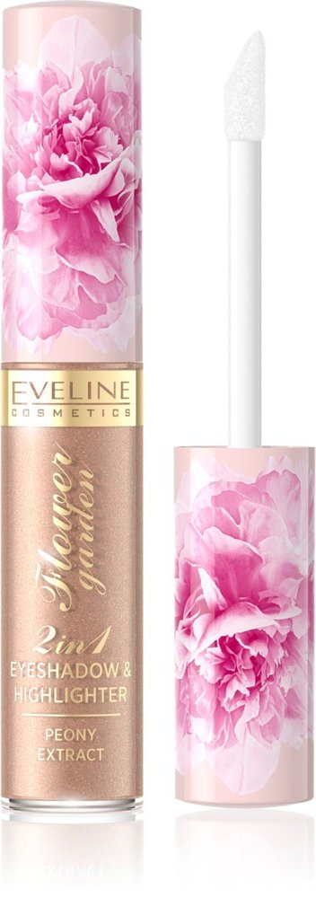 Eveline Flower Garden Base & Eyeshadow Waterproof Liquid Shadows 2in1 No.2 6.5ml