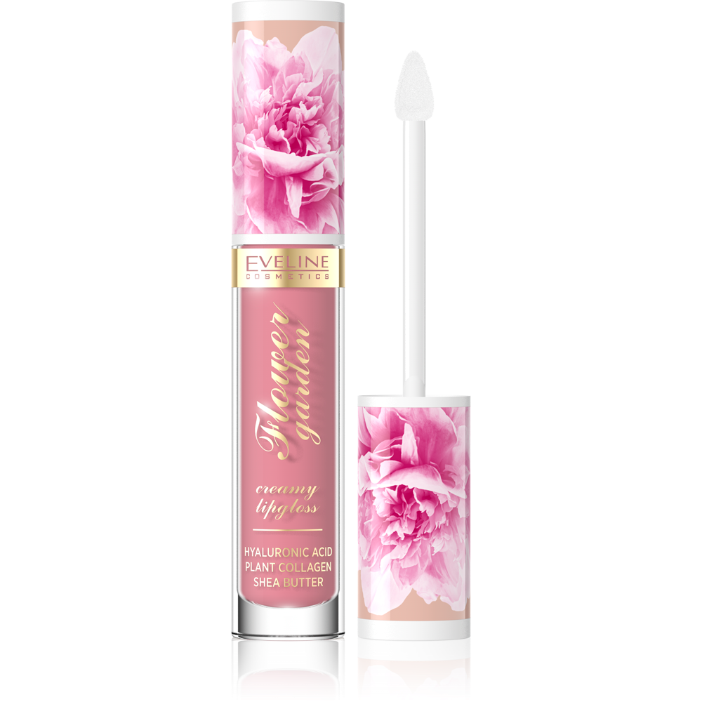 Eveline Flower Garden Creamy Lip Gloss No.01 Delicate Rose Vegan 4.5ml