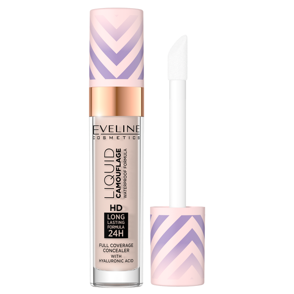 Eveline Liquid Camouflage Waterproof Concealer with Hyaluronic Acid No. 02 Light Vanilla 7.5ml