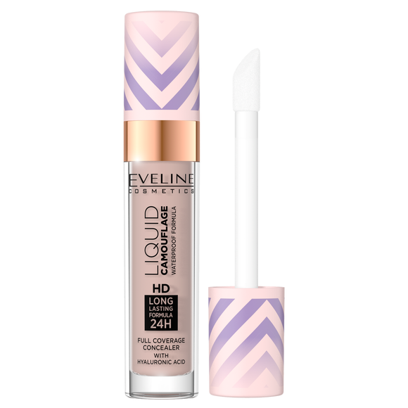 Eveline Liquid Camouflage Waterproof Concealer with Hyaluronic Acid No. 04 Light Almond 7.5ml