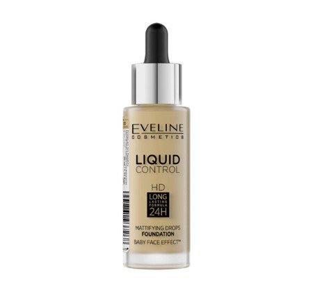 Eveline Liquid Control Mattifying Drops Face Foundation HD Warm Beige 32ml 