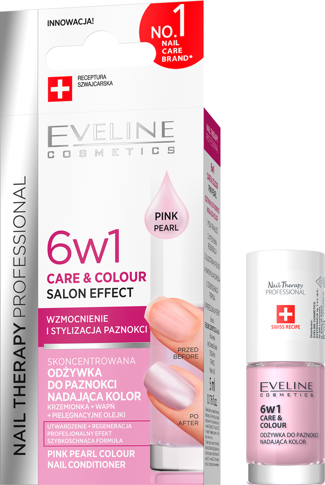 Eveline Nail Therapy Professional 6in1 Care & Color Concentrated Nail Conditioner Giving Color Pink Pearl 5ml