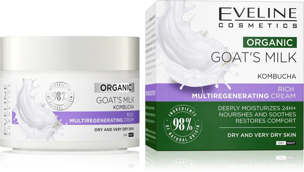 Eveline Organic Goat's Milk Rich Multi-Regenerating Day and Night Cream for Dry and Very Dry Skin 50ml