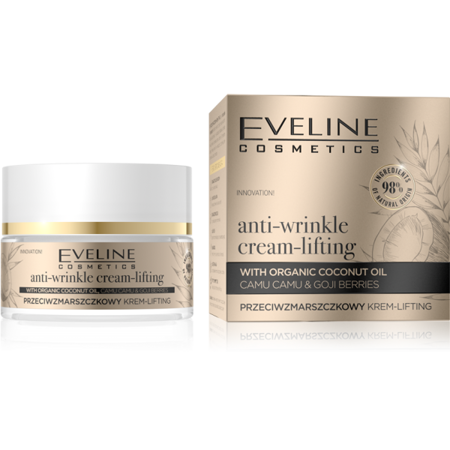 Eveline Organic Gold Lifting Anti-Wrinkle Cream with Organic Coconut Oil and Camu Camu 50ml