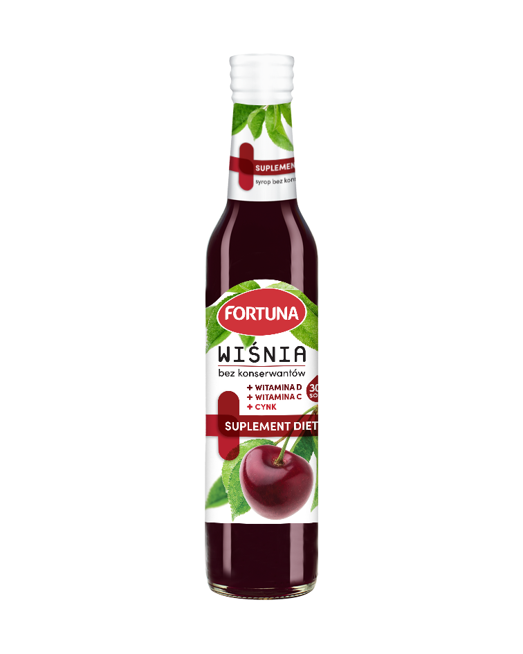 Fortuna Cherry Syrup without Preservatives with Zinc Vitamins C and D 250ml