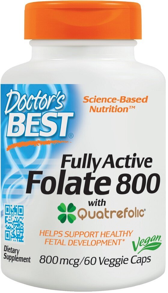 Fully Active Folate 800 with Quatrefolic, 800mcg - 60 vcaps