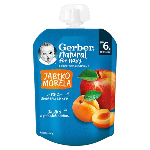 Gerber Apricot Apple Dessert for Babies after 6 Months of Life 80g