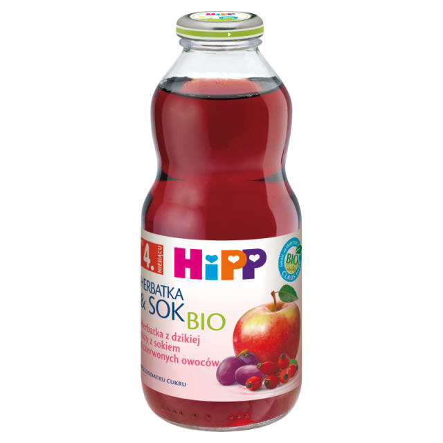 HIPP Bio Rosehip Tea and Juice with Red Fruit Juice for Babies after 4 Months 500ml