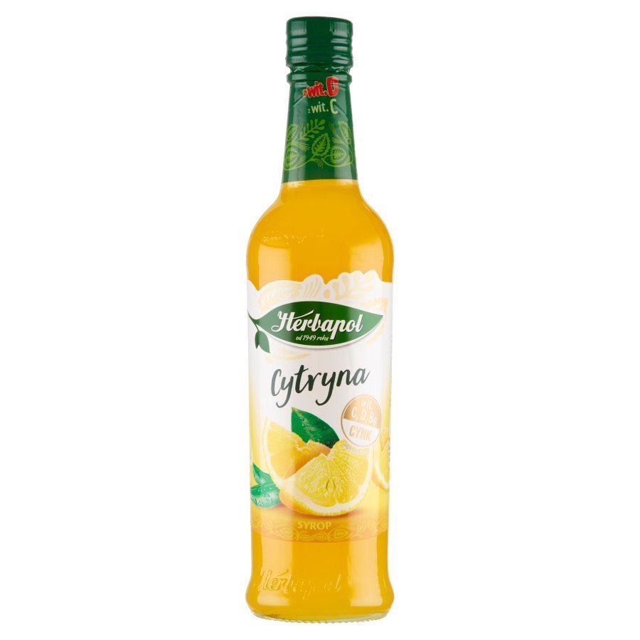 Herbapol Lemon Flavor Syrup Water Tea Desserts Addition 420ml