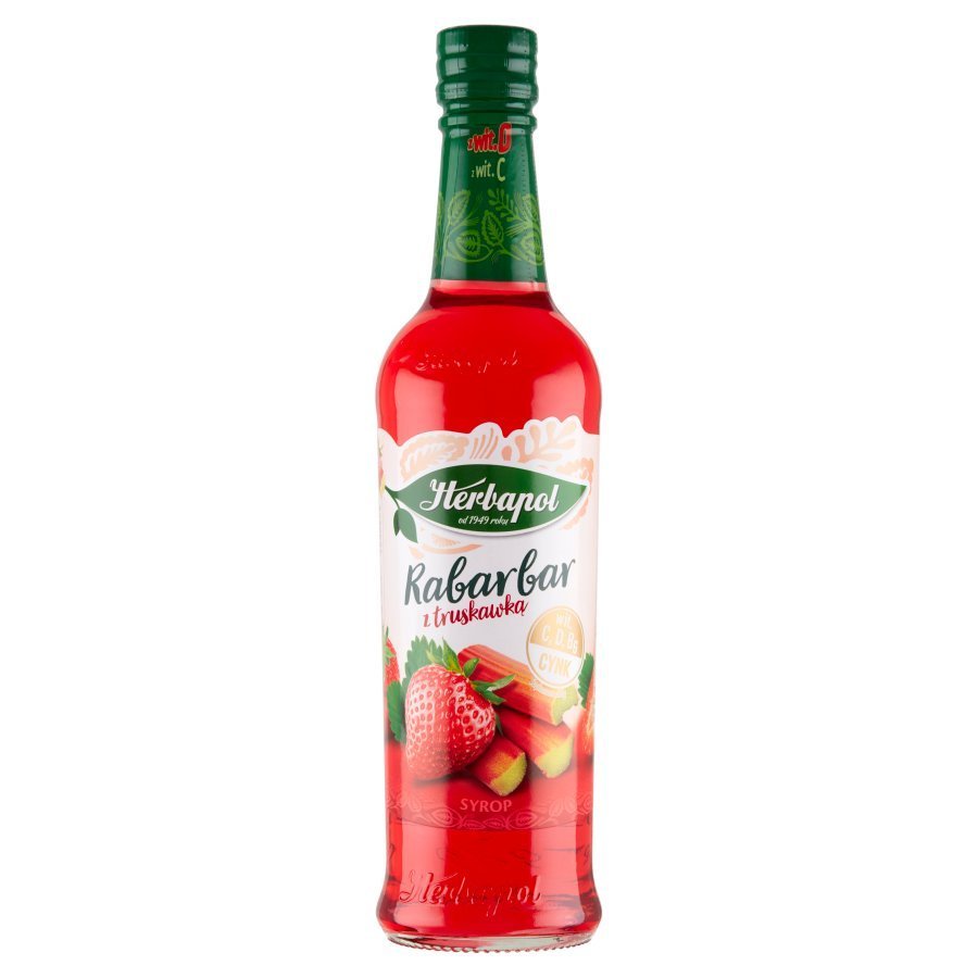 Herbapol Syrup with Rhubarb and Strawberry Flavor 420ml