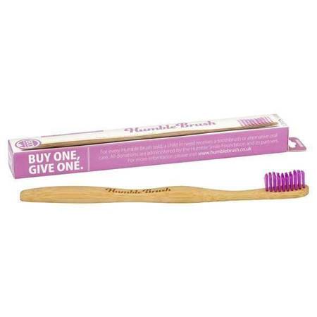 Humble Brush Eco Friendly Bamboo Toothbrush for Adults Medium Purple 1pcs