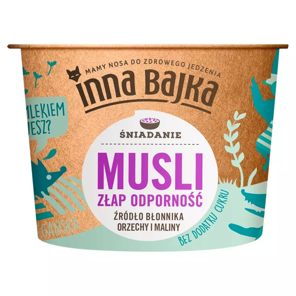 Inna Bajka Catch Immunity Muesli with Nuts and Raspberries Flavour Fiber Source 60g