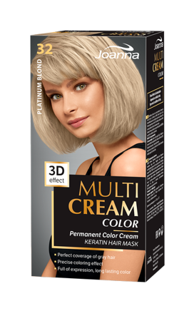 Joanna Multi Cream Permanent Intensive Color Paint Care Gloss Platinum Blonde 32