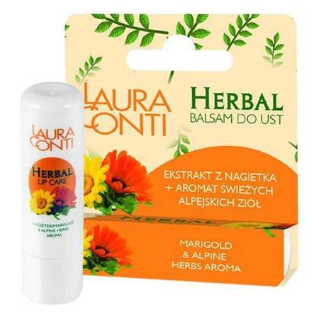 Laura Conti Herbal Lip Balm with Marigold and Alpine Herbs Aroma 4.8g