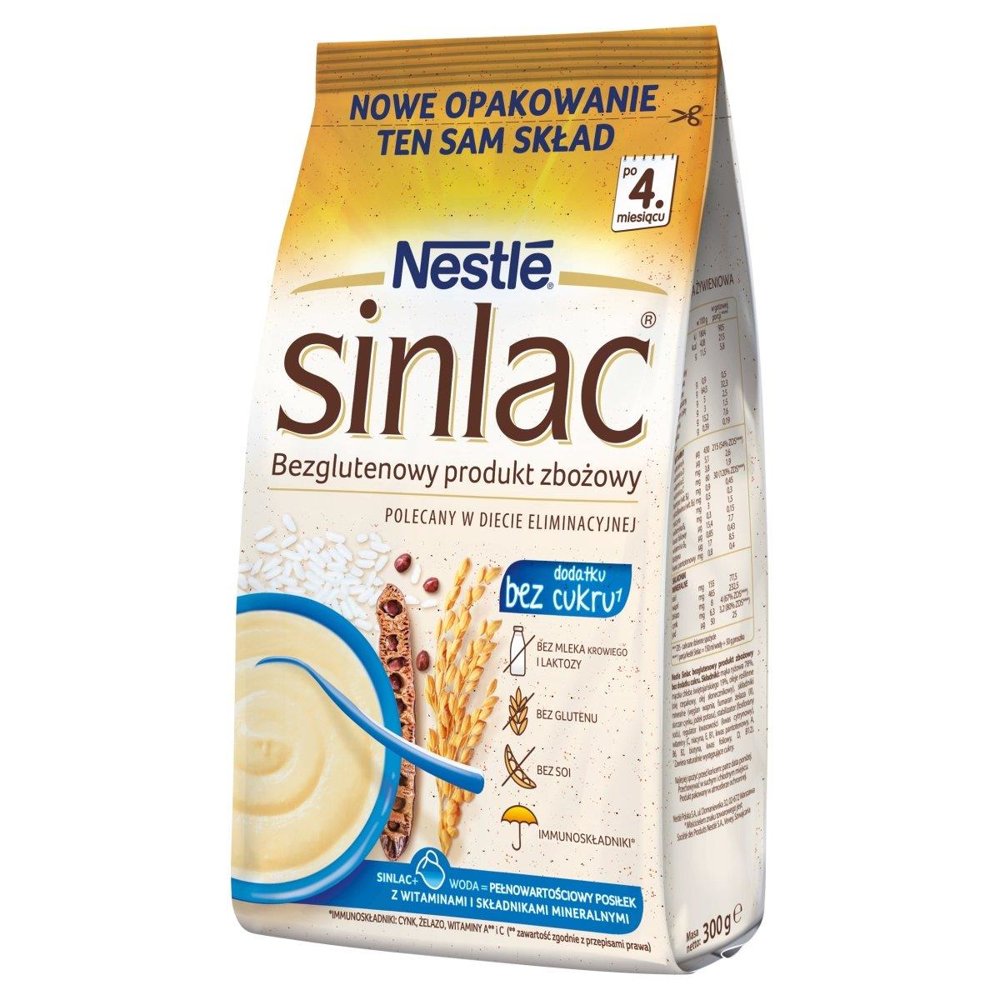 Nestle Sinlac Gluten-Free Grain without Lactose, Soy, Sugar for Babies 4+  300g