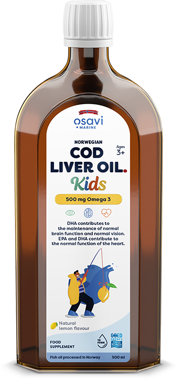 Norwegian Cod Liver Oil Kids, 500mg Omega 3 (Lemon) - 500 ml.