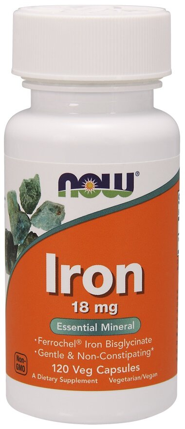 Now Foods Iron 18mg 120 Capsules