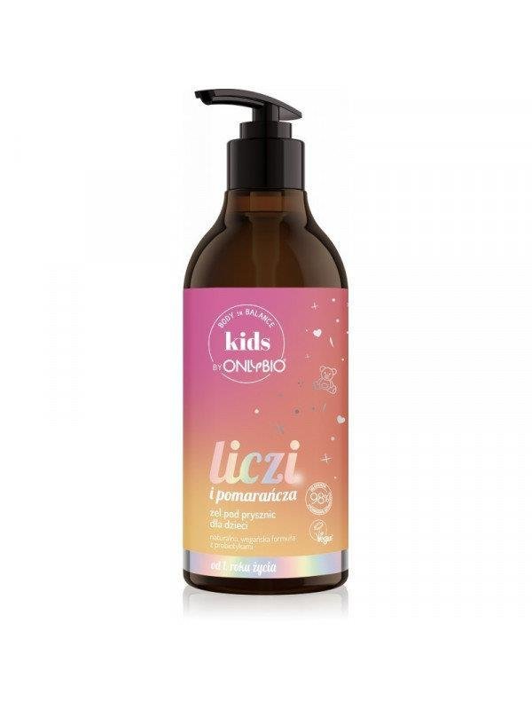 OnlyBio Kids Body Wash Gel for Children with Sweet Scent of Lychee and Orange 400ml