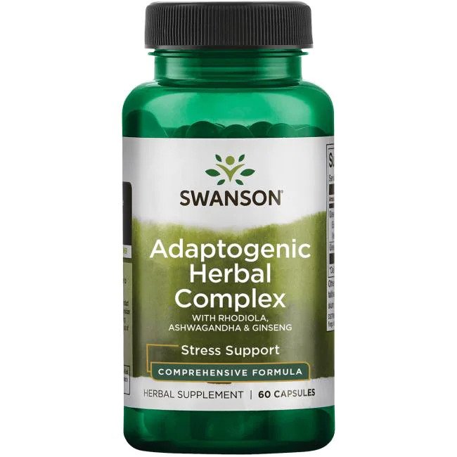 Swanson Adaptogenic Herbal Complex with Rhodiola Ashwagandha & Ginseng 60 Capsules