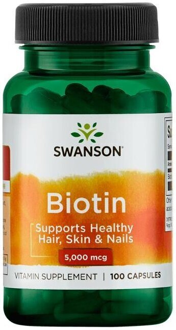 Swanson Biotin 5000mcg 100 Capsules