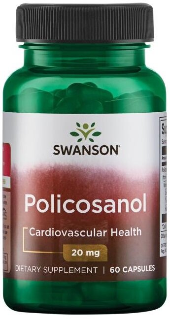 Swanson Policosanol 20mg Cardiovascular Support 60 Capsules