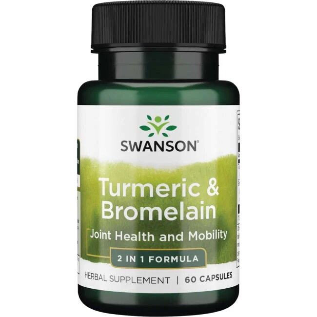 Swanson Turmeric & Bromelain Supports Joints and Digestive Processes 60 Capsules