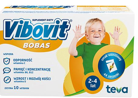 Vibovit Baby Vanilla Flavor Supports Child Development 2-4 Years 44 Sachets