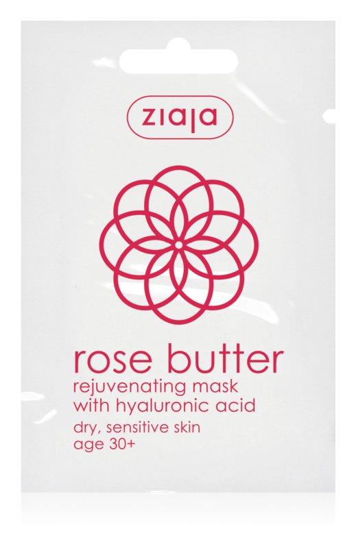 Ziaja Rose Butter Rejuvenating Mask with Hyaluronic Acid for All Types Dry Sensitive Skin 30+ Vegan 7ml